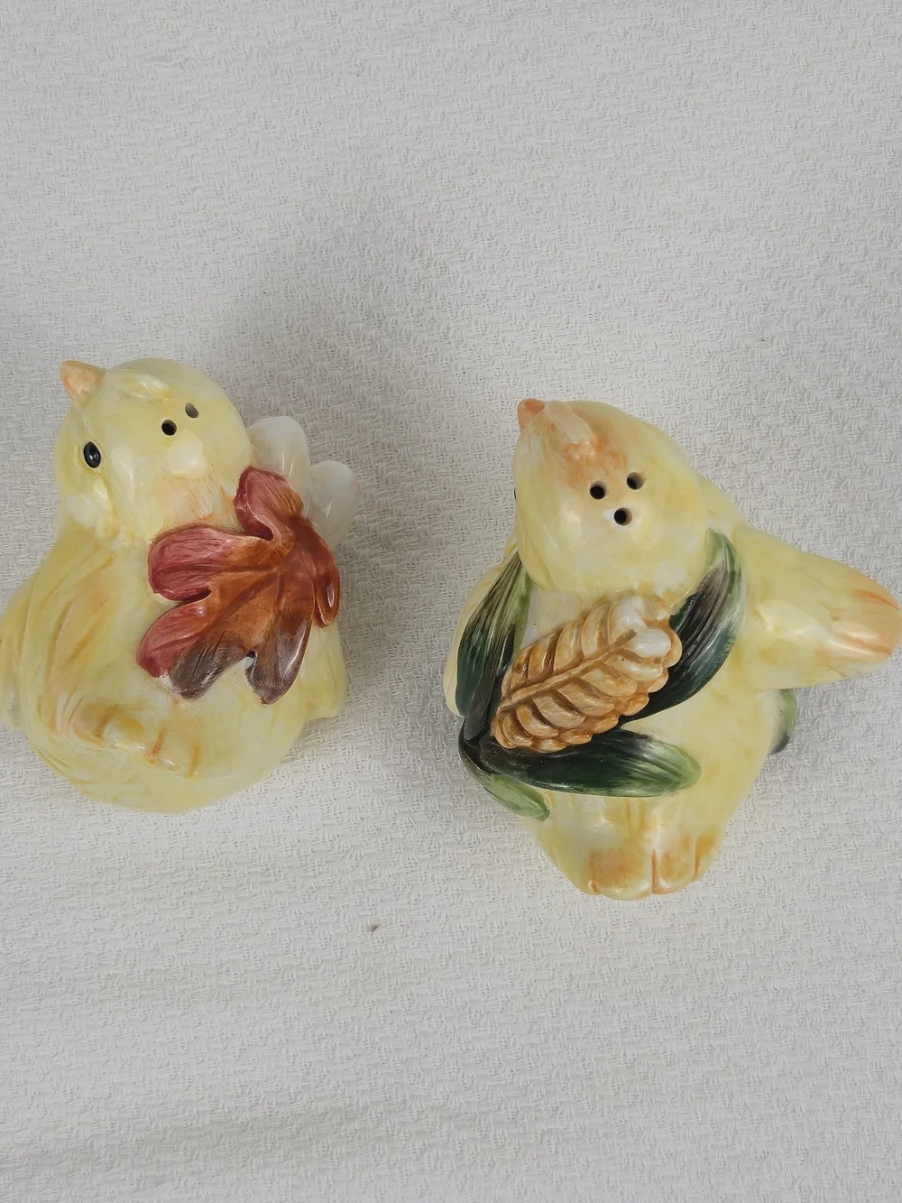 Cosmos Gifts Fall Harvest Ceramic Chick Salt & Pepper Shakers